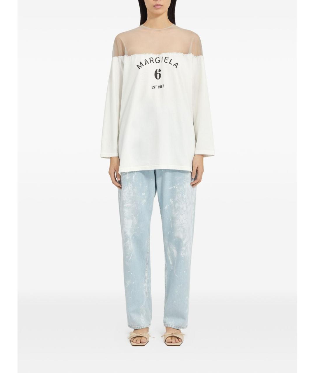 MM6 MAISON MARGIELA Белая хлопковая футболка, фото 4