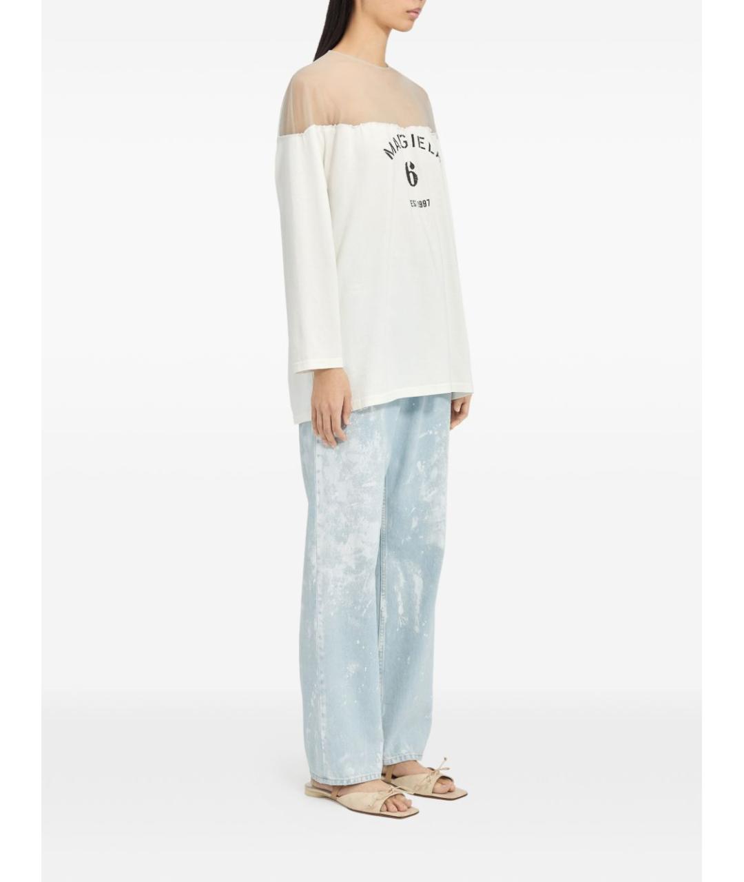 MM6 MAISON MARGIELA Белая хлопковая футболка, фото 3