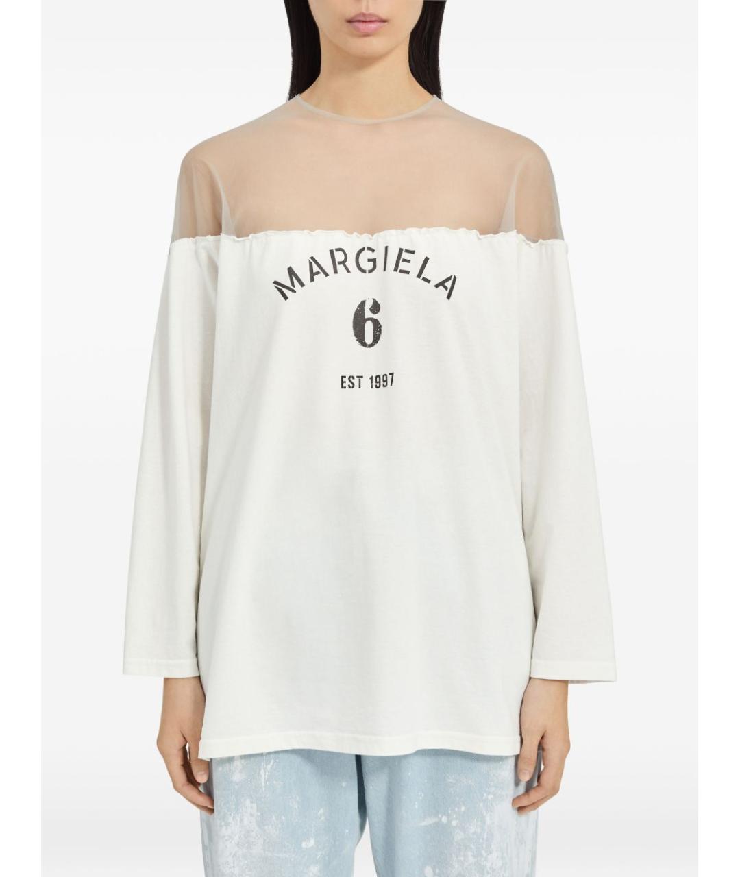 MM6 MAISON MARGIELA Белая хлопковая футболка, фото 2