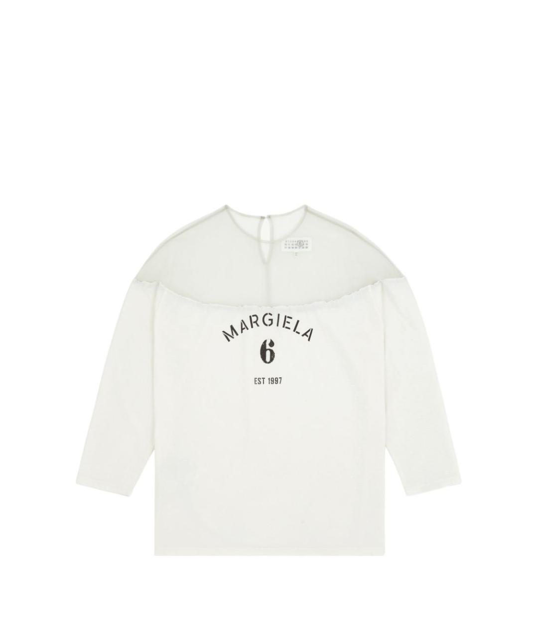 MM6 MAISON MARGIELA Белая хлопковая футболка, фото 1