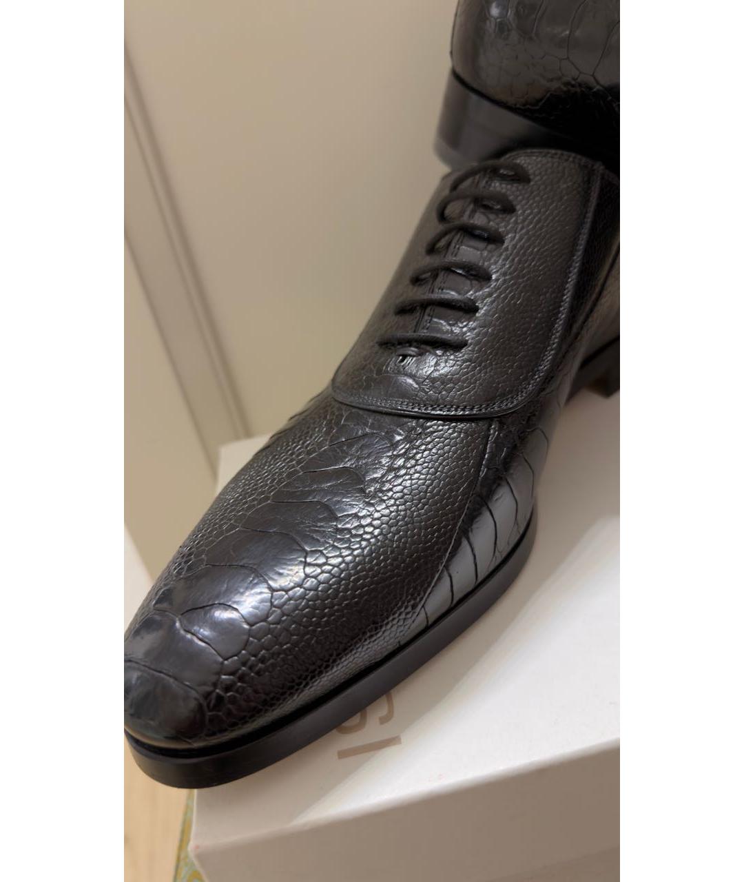 GUCCI Черные туфли из экзотической кожи, фото 4