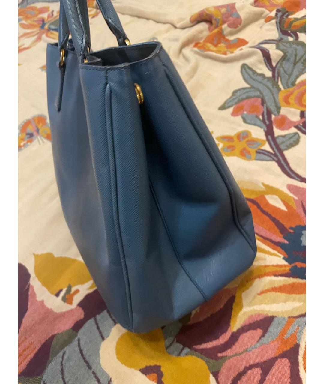 PRADA Бирюзовая кожаная сумка с короткими ручками, фото 2