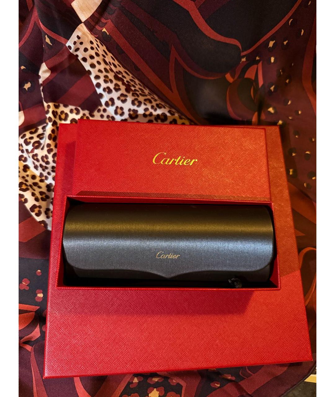 CARTIER Коричневые металлические солнцезащитные очки, фото 6