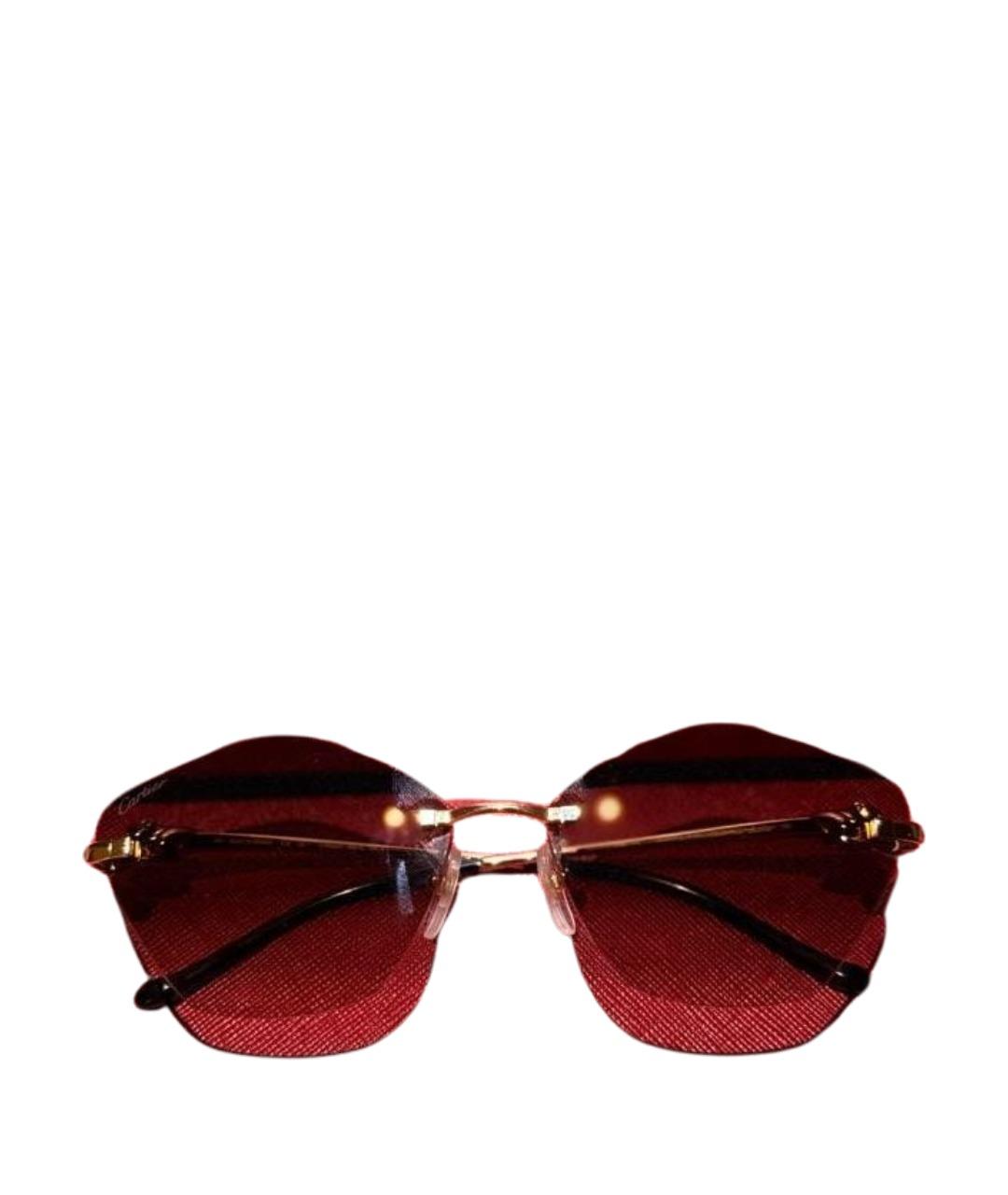 CARTIER Коричневые металлические солнцезащитные очки, фото 1