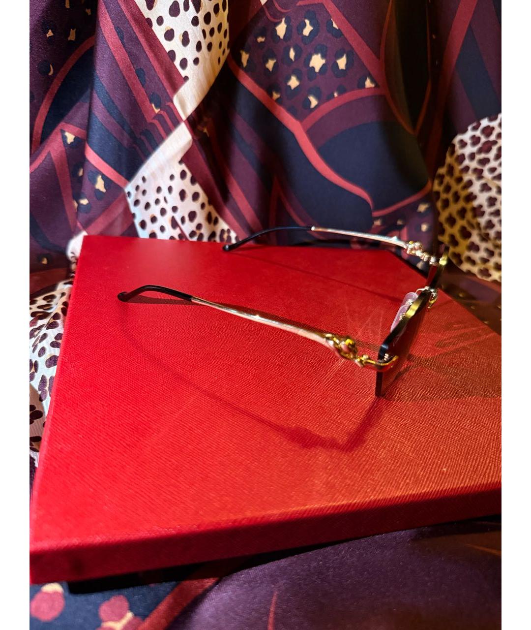 CARTIER Коричневые металлические солнцезащитные очки, фото 2