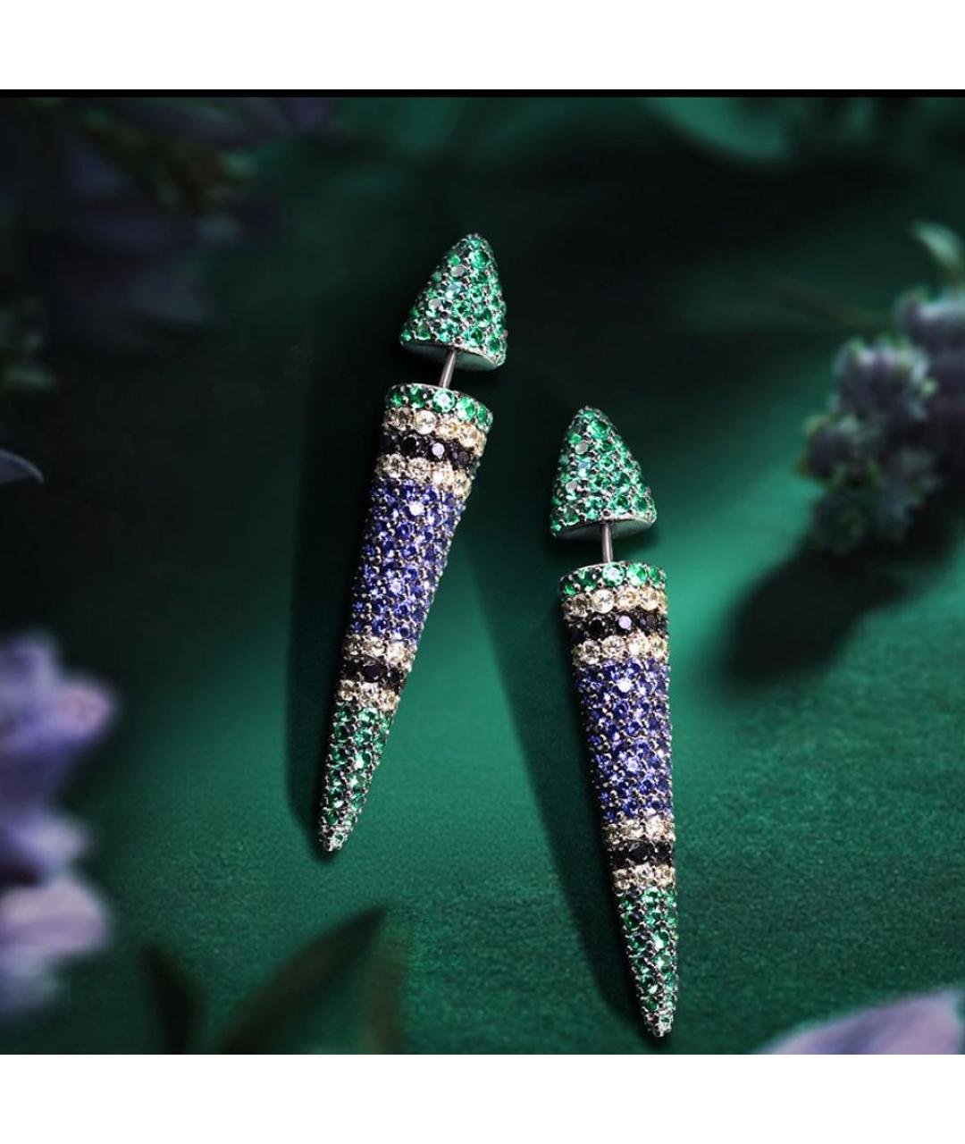 APM Monaco Синие серебряные серьги, фото 2