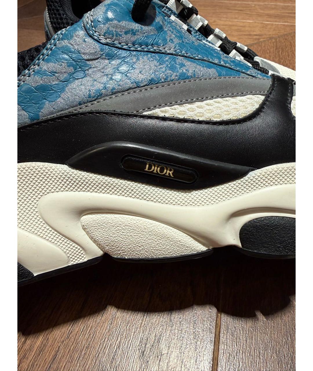 CHRISTIAN DIOR Голубые текстильные низкие кроссовки / кеды, фото 6