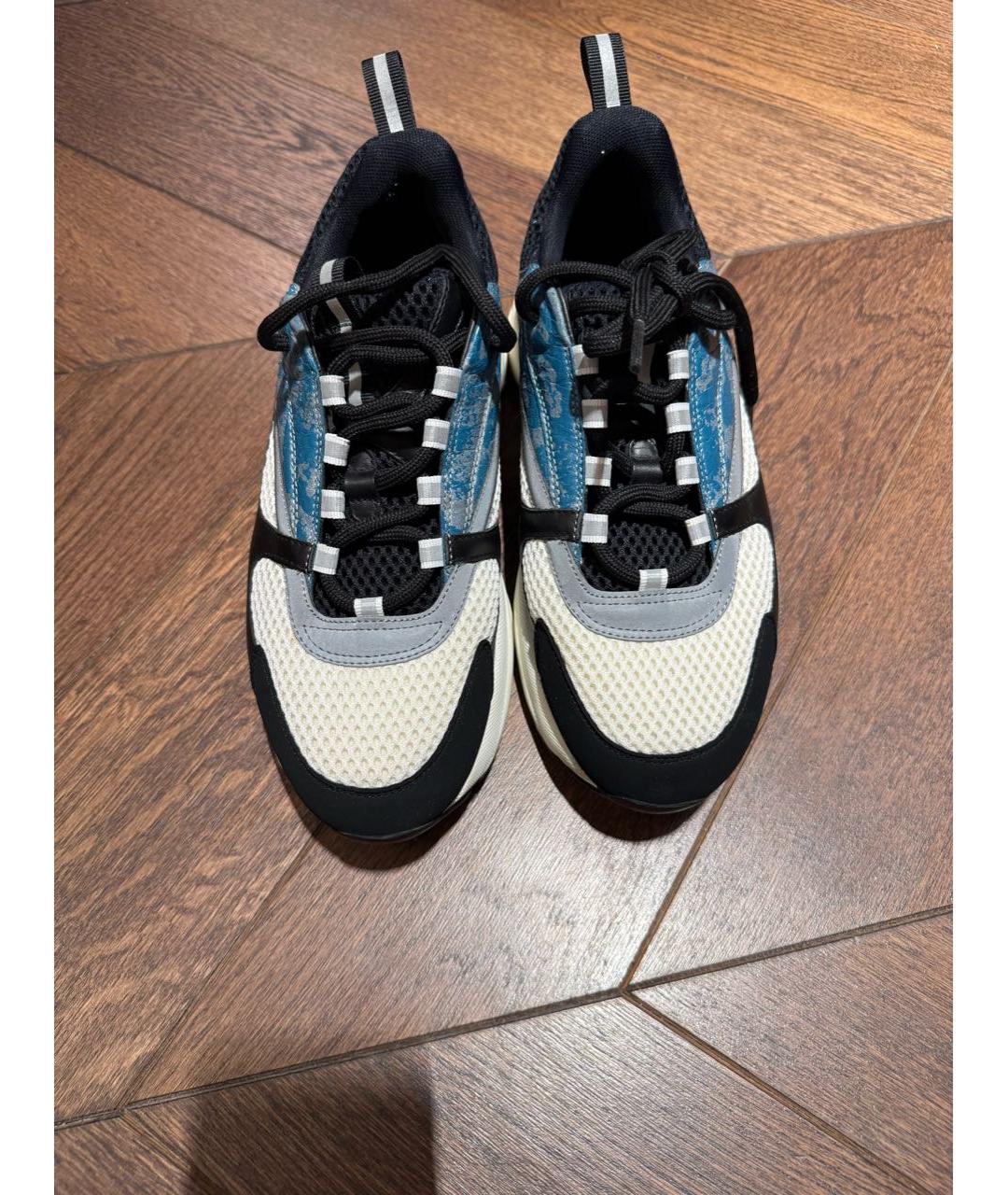 CHRISTIAN DIOR Голубые текстильные низкие кроссовки / кеды, фото 2