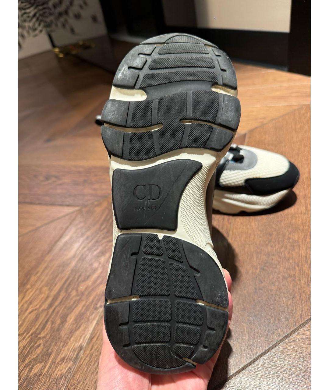 CHRISTIAN DIOR Голубые текстильные низкие кроссовки / кеды, фото 7