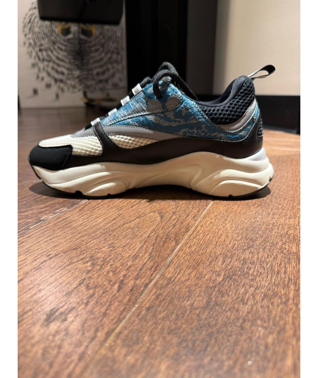 CHRISTIAN DIOR Голубые текстильные низкие кроссовки / кеды, фото 5