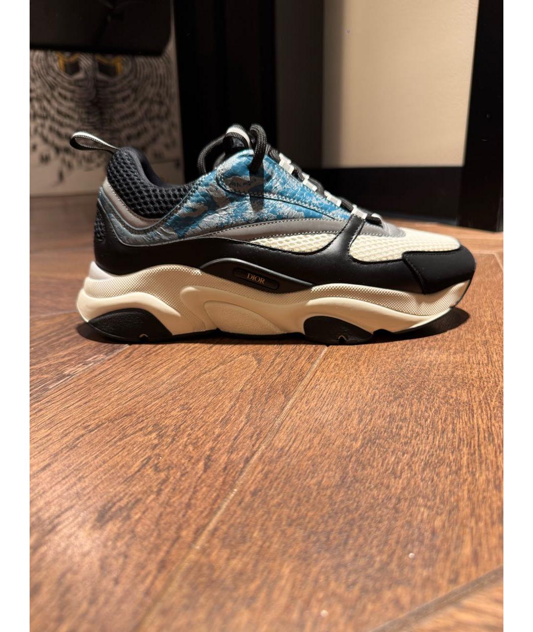 CHRISTIAN DIOR Голубые текстильные низкие кроссовки / кеды, фото 8