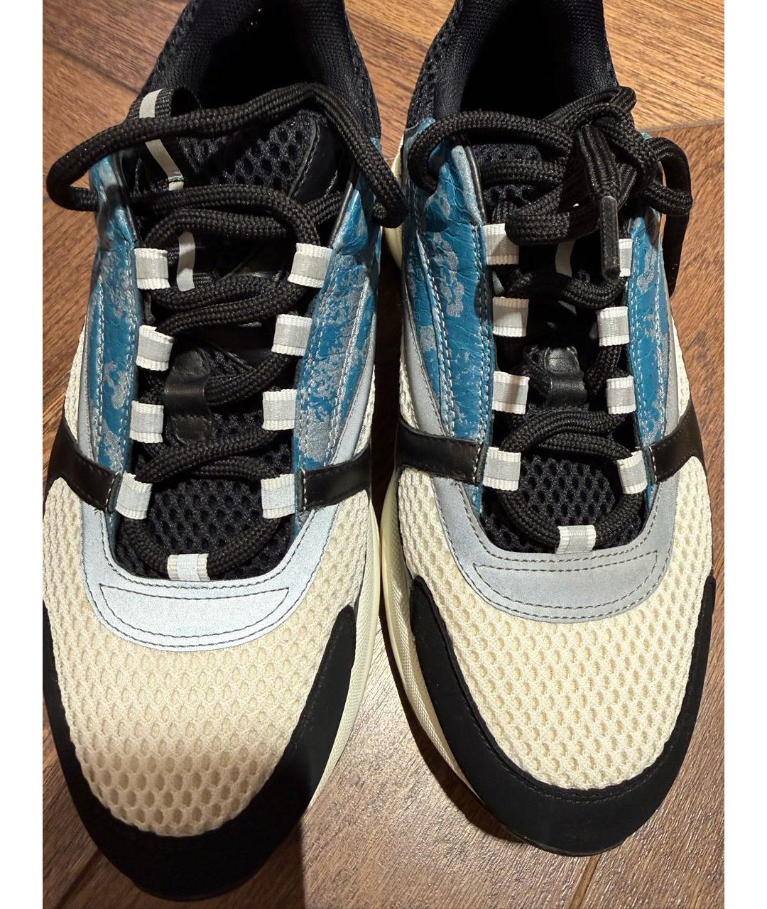 CHRISTIAN DIOR Голубые текстильные низкие кроссовки / кеды, фото 3