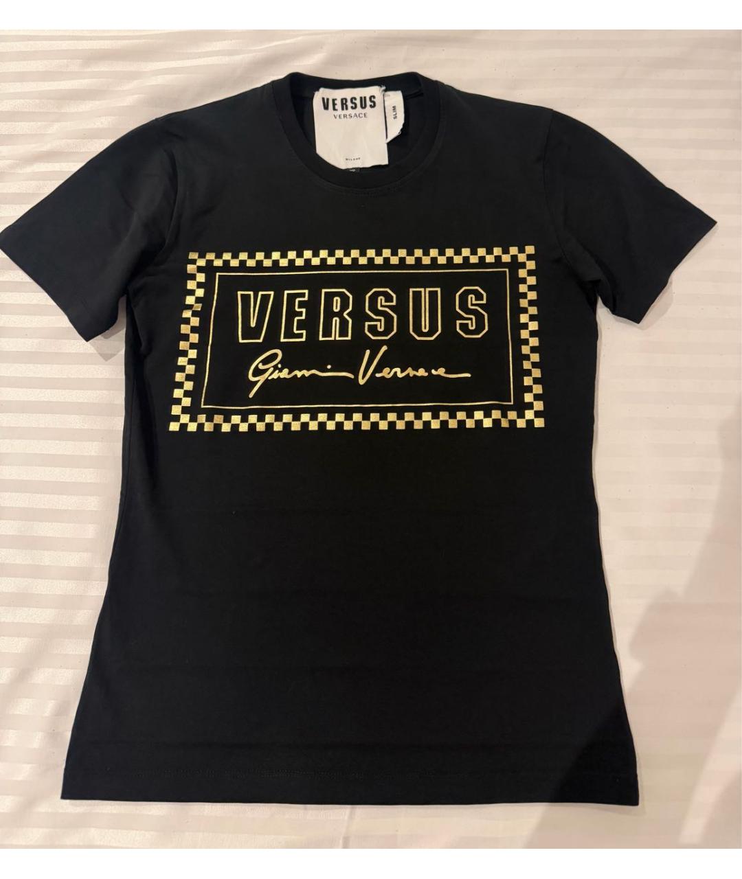 VERSUS VERSACE Черная хлопковая футболка, фото 6