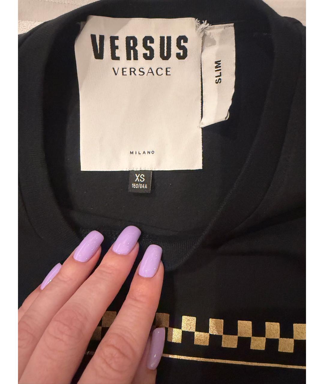 VERSUS VERSACE Черная хлопковая футболка, фото 3