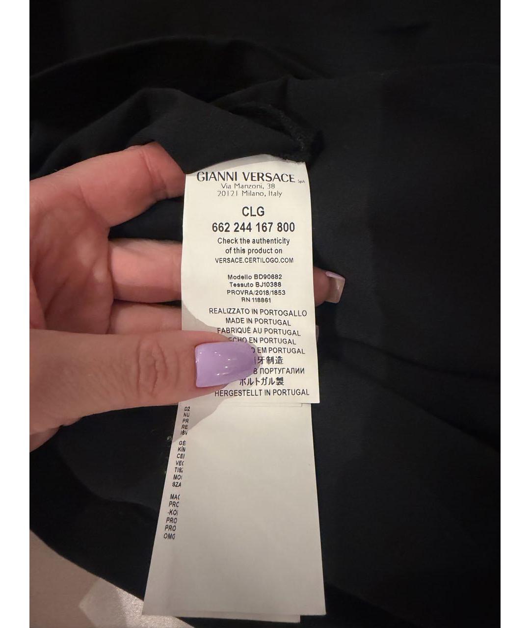 VERSUS VERSACE Черная хлопковая футболка, фото 4