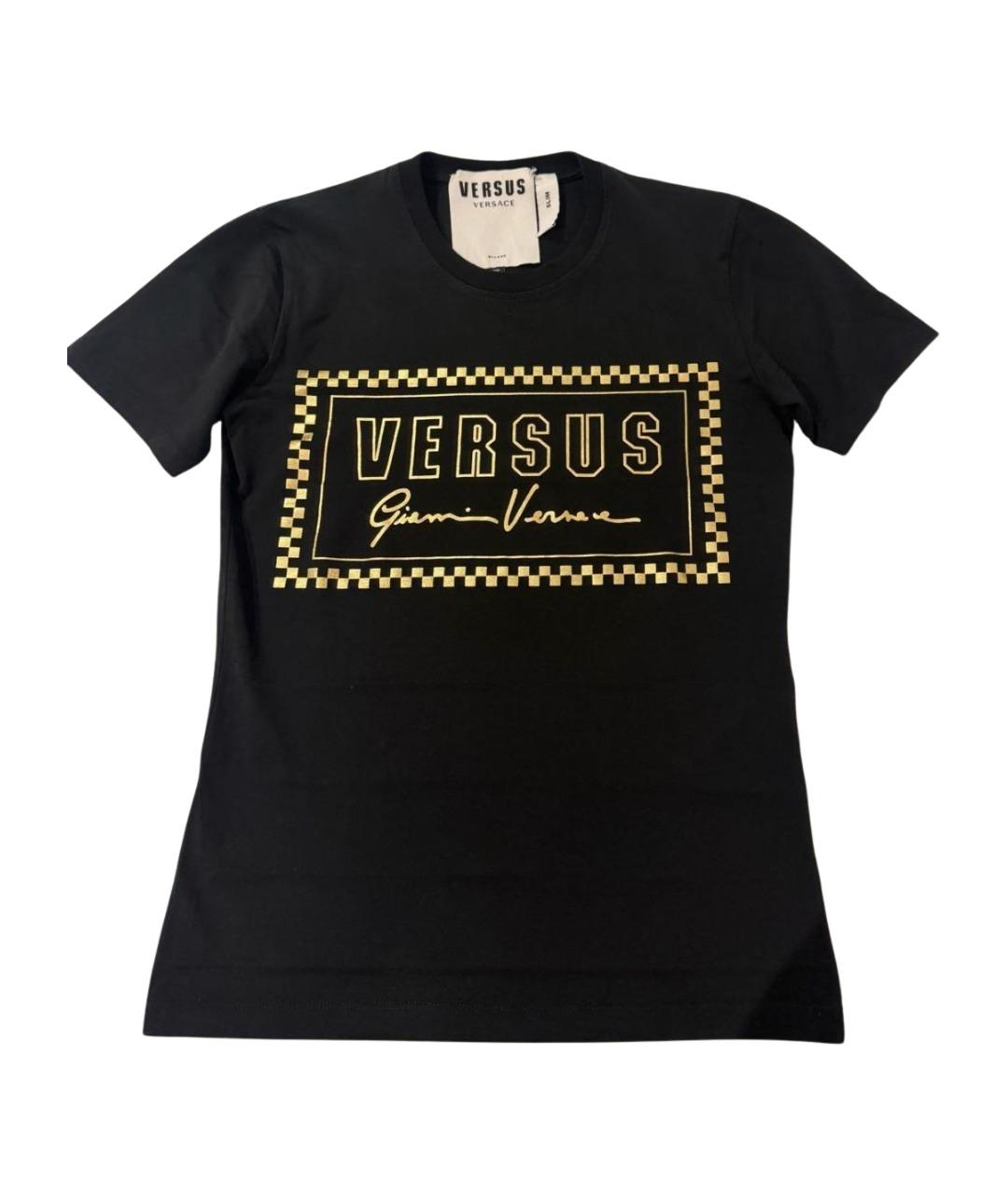 VERSUS VERSACE Черная хлопковая футболка, фото 7