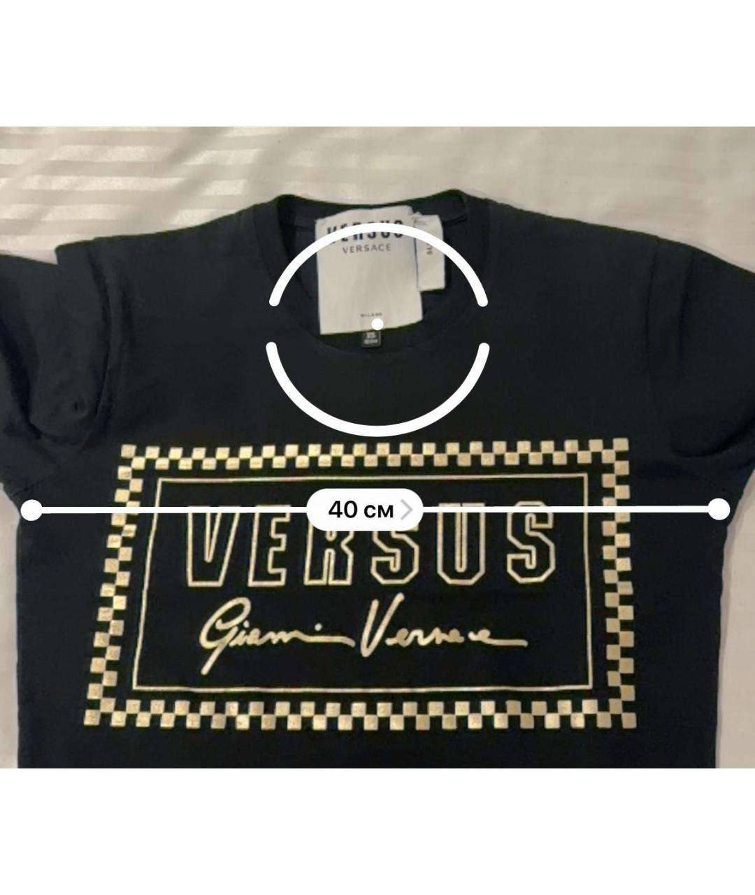 VERSUS VERSACE Черная хлопковая футболка, фото 5