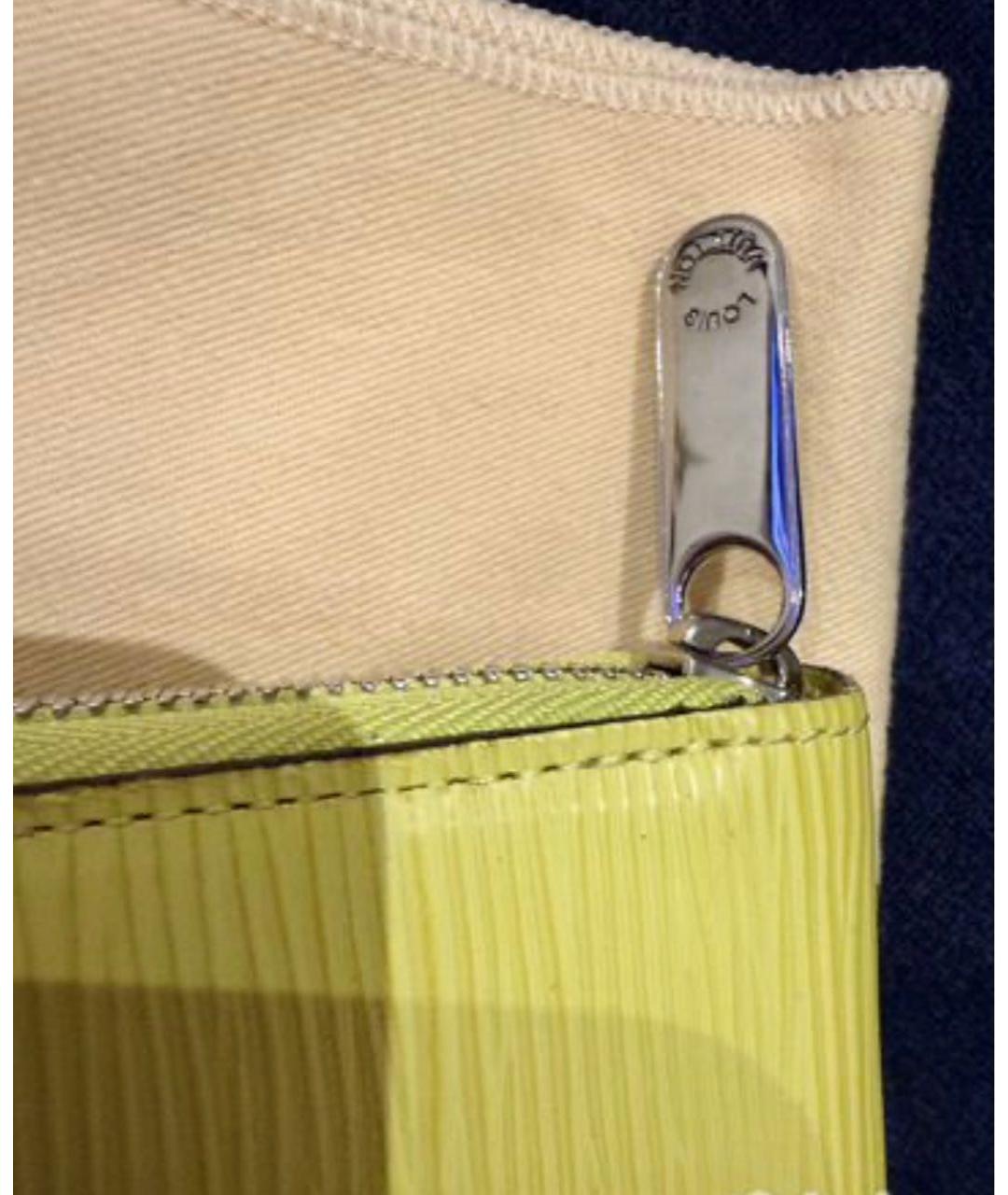 LOUIS VUITTON Желтый кожаный кошелек, фото 2