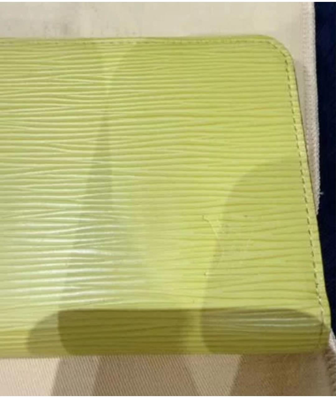 LOUIS VUITTON Желтый кожаный кошелек, фото 3