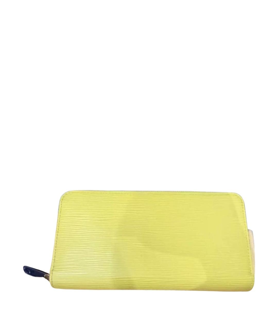 LOUIS VUITTON Желтый кожаный кошелек, фото 1