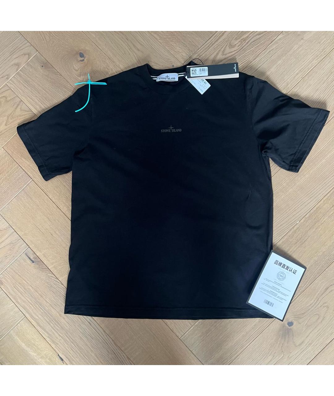 STONE ISLAND Черная хлопковая футболка, фото 8