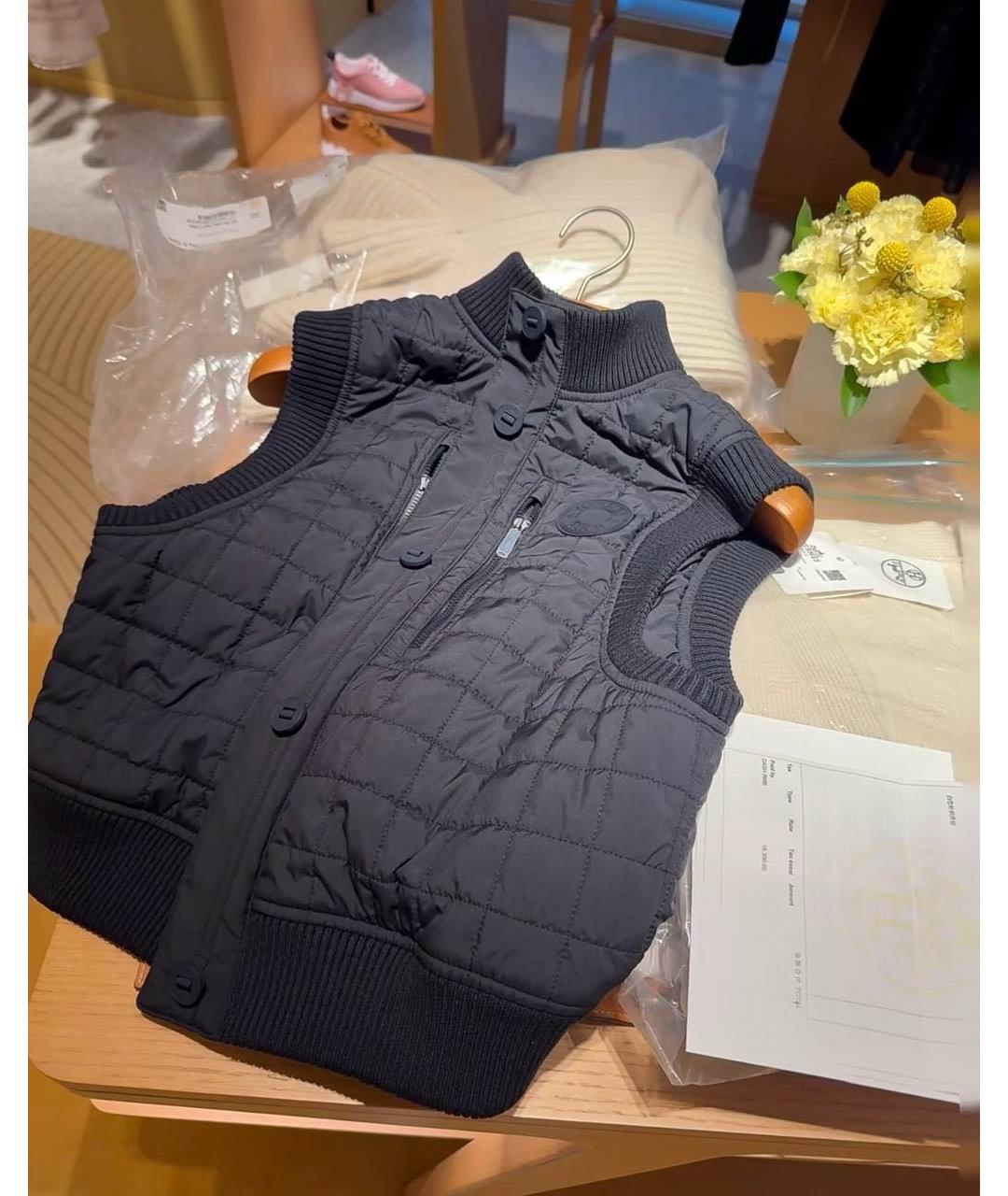 HERMES Черный хлопковый жилет, фото 5