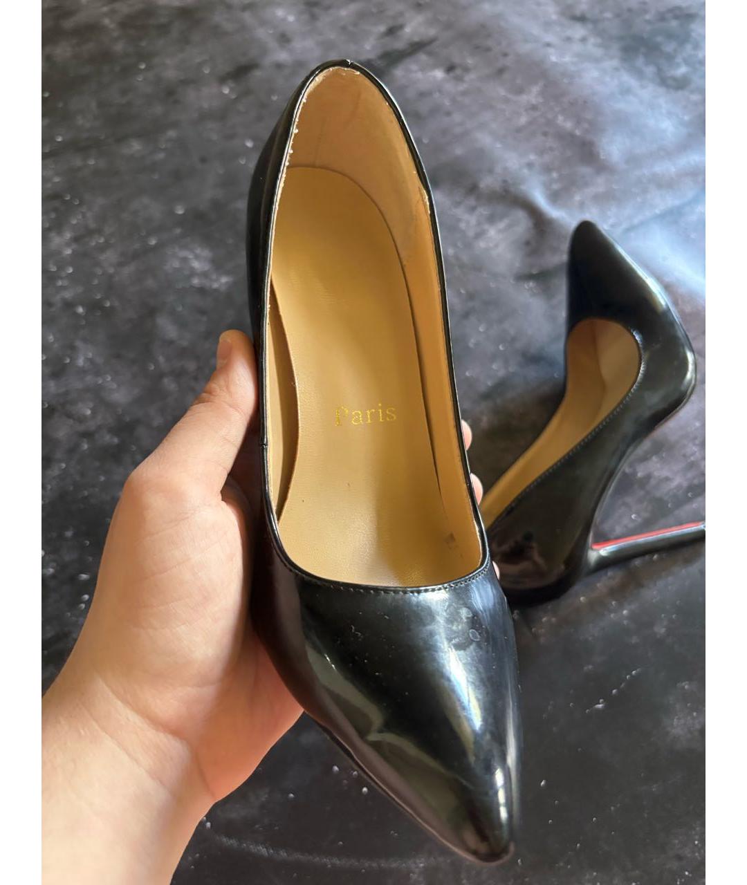 CHRISTIAN LOUBOUTIN Черные туфли из лакированной кожи, фото 2