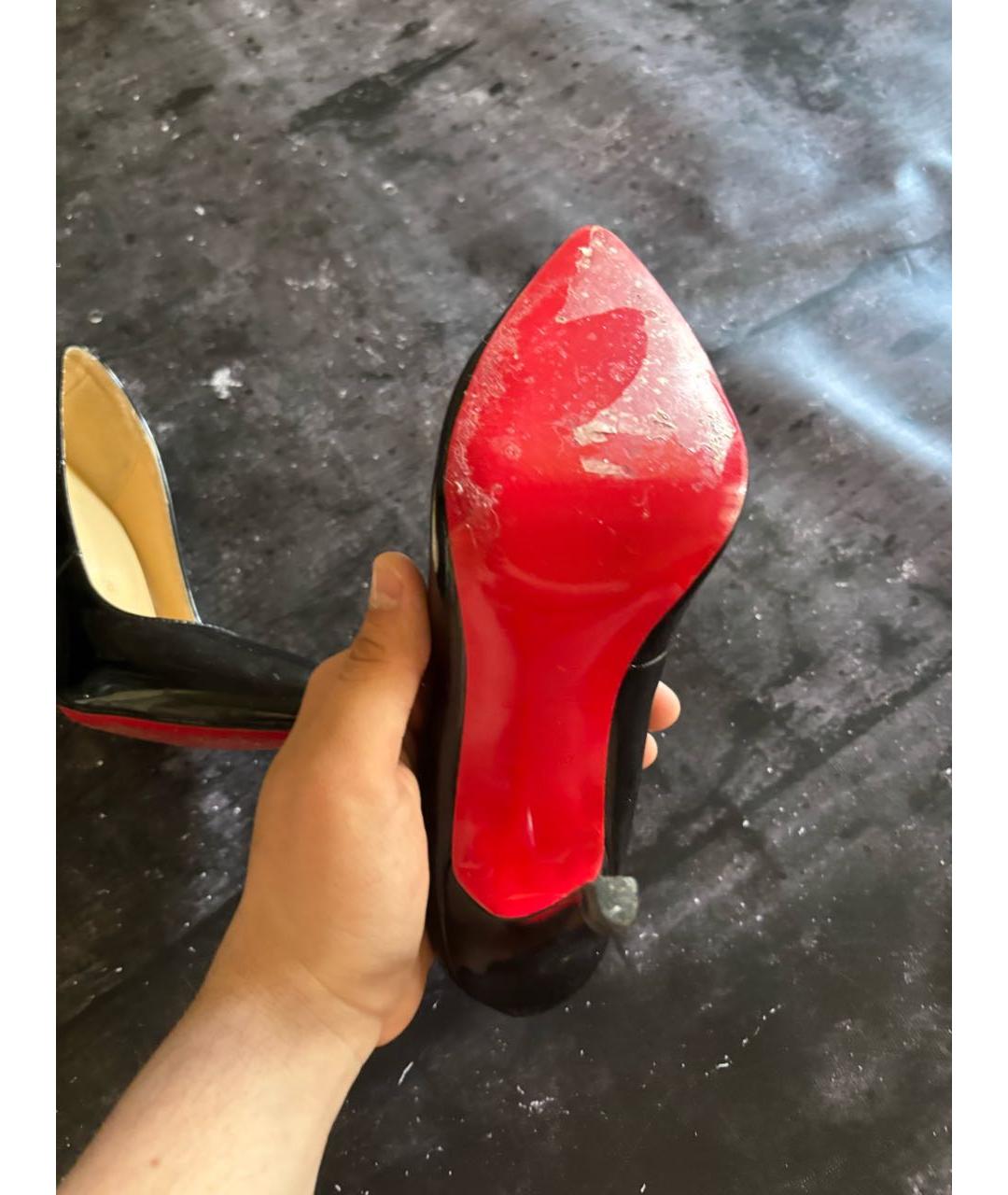 CHRISTIAN LOUBOUTIN Черные туфли из лакированной кожи, фото 4