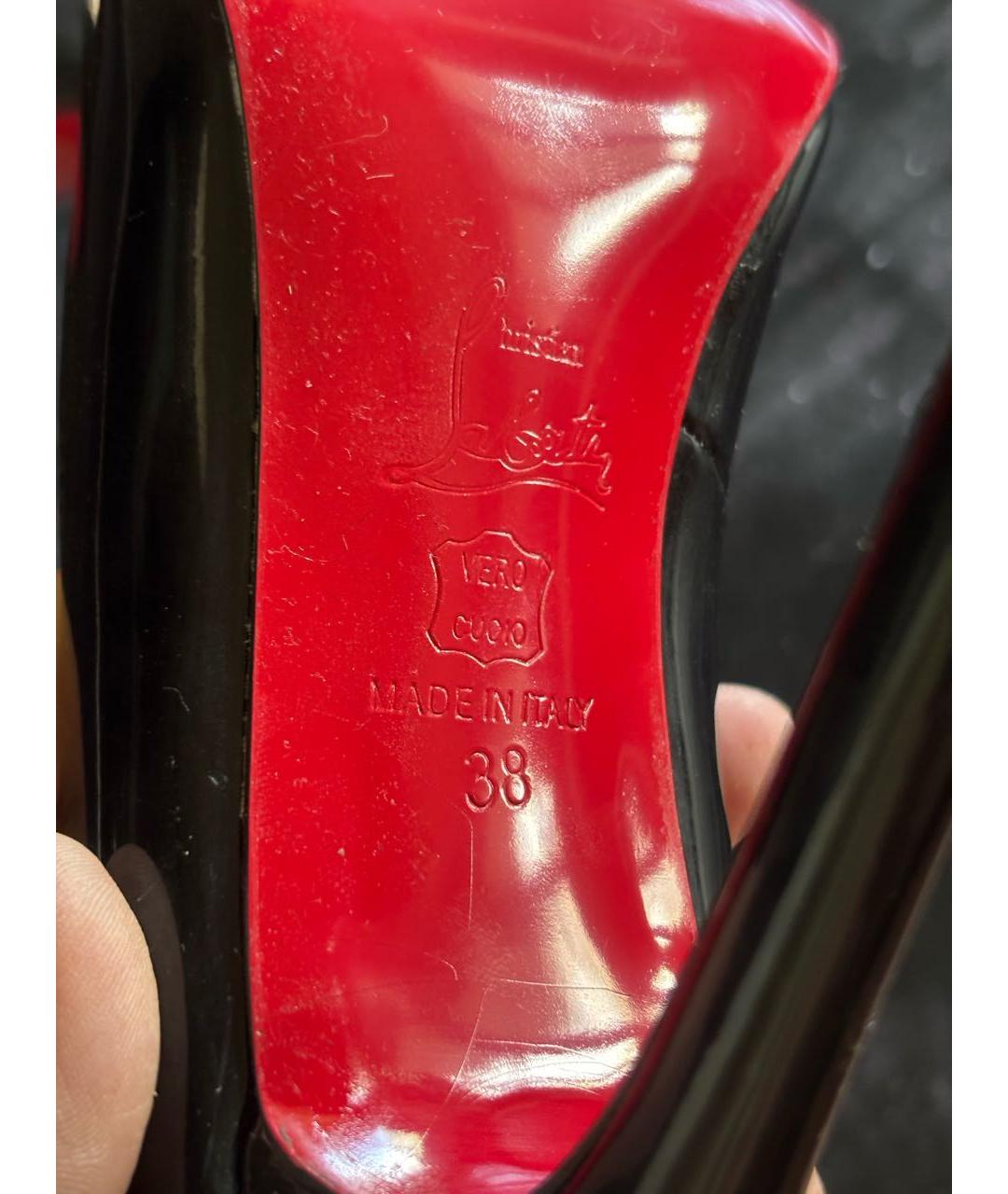 CHRISTIAN LOUBOUTIN Черные туфли из лакированной кожи, фото 5