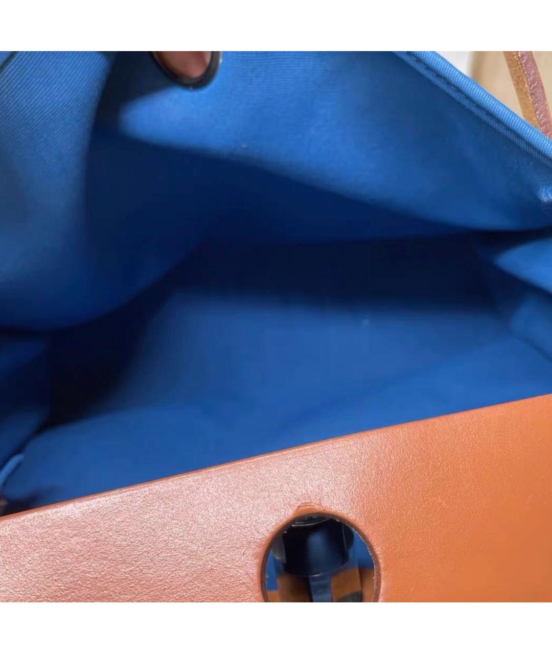 HERMES Синяя кожаная сумка тоут, фото 3