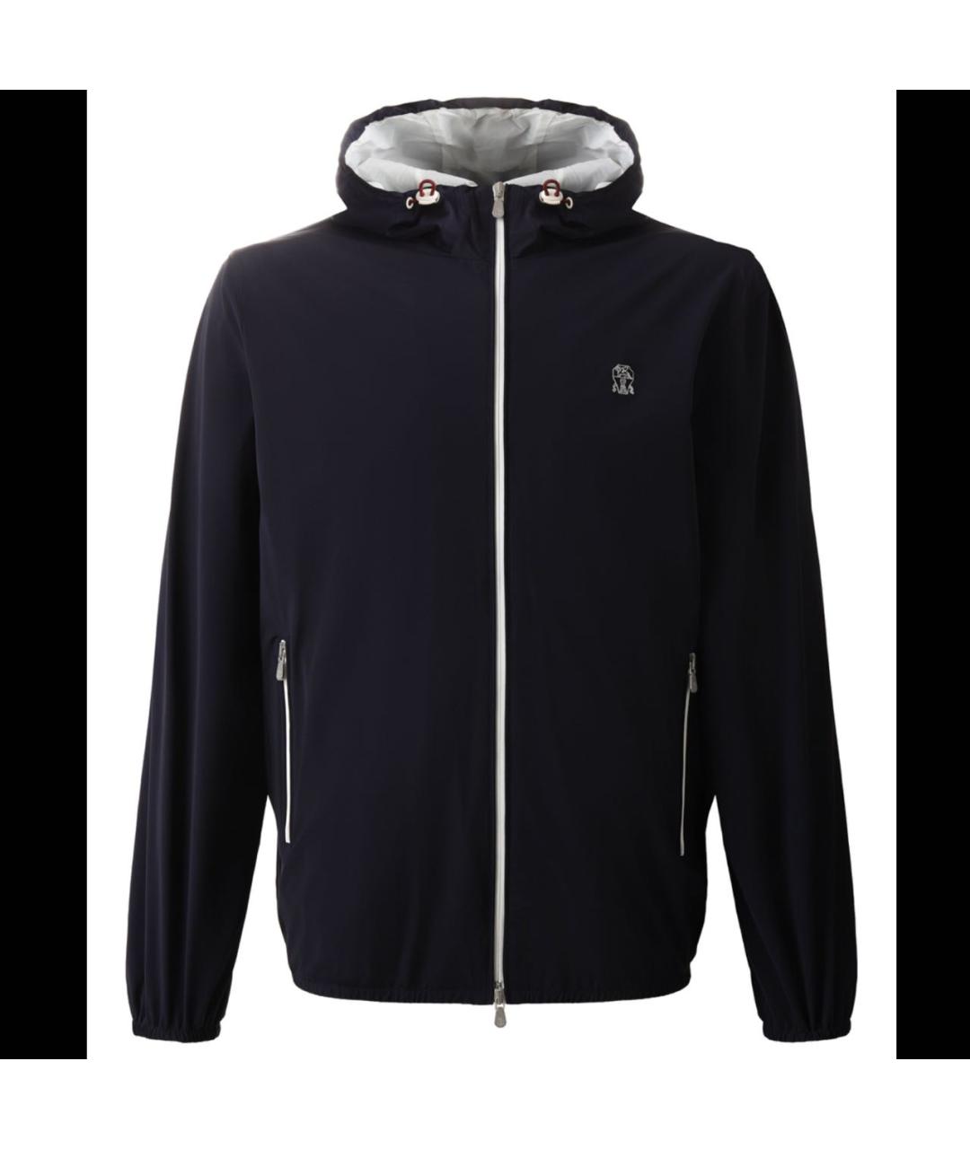 BRUNELLO CUCINELLI Темно-синяя полиамидовая куртка, фото 7