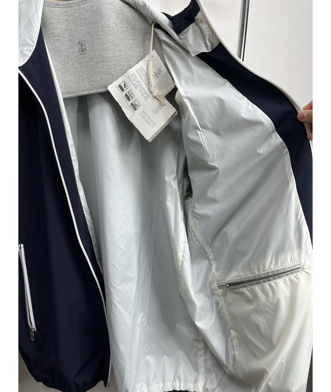 BRUNELLO CUCINELLI Темно-синяя полиамидовая куртка, фото 6