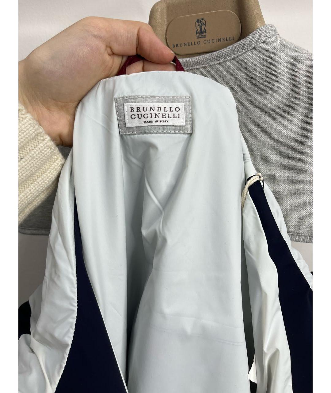 BRUNELLO CUCINELLI Темно-синяя полиамидовая куртка, фото 3