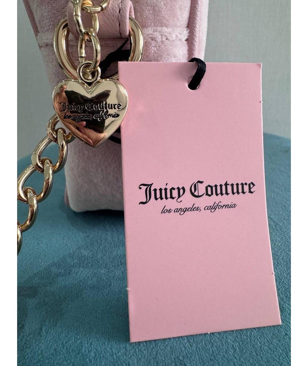 JUICY COUTURE Розовая бархатная сумка через плечо, фото 2