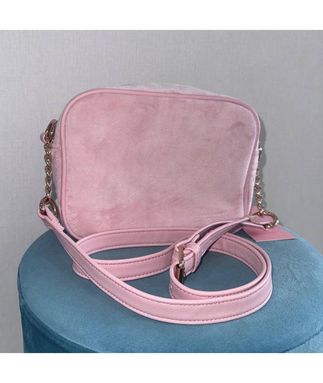 JUICY COUTURE Розовая бархатная сумка через плечо, фото 4