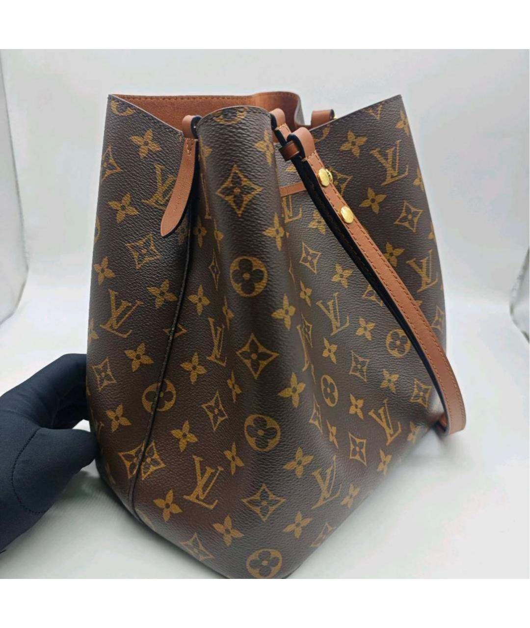 LOUIS VUITTON Коричневая кожаная сумка через плечо, фото 5