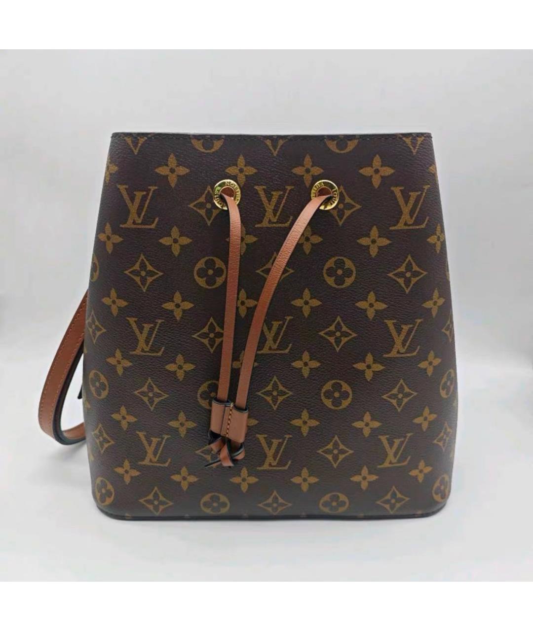 LOUIS VUITTON Коричневая кожаная сумка через плечо, фото 6