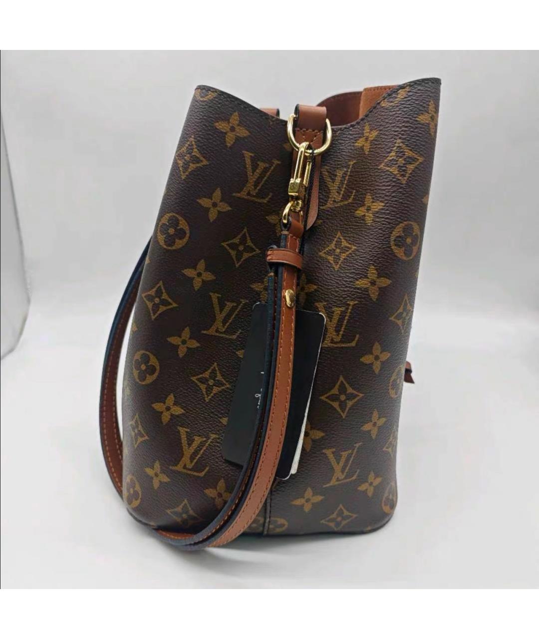 LOUIS VUITTON Коричневая кожаная сумка через плечо, фото 3