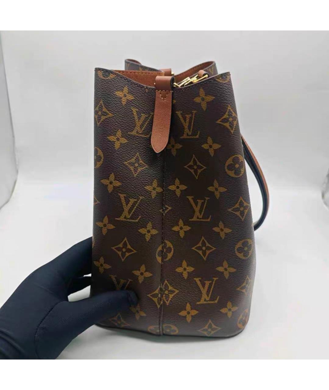 LOUIS VUITTON Коричневая кожаная сумка через плечо, фото 4