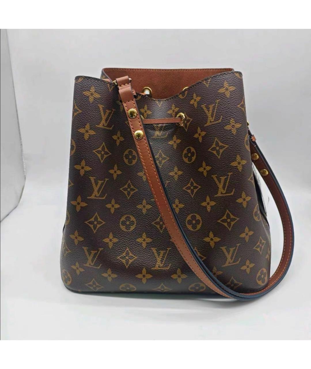 LOUIS VUITTON Коричневая кожаная сумка через плечо, фото 2
