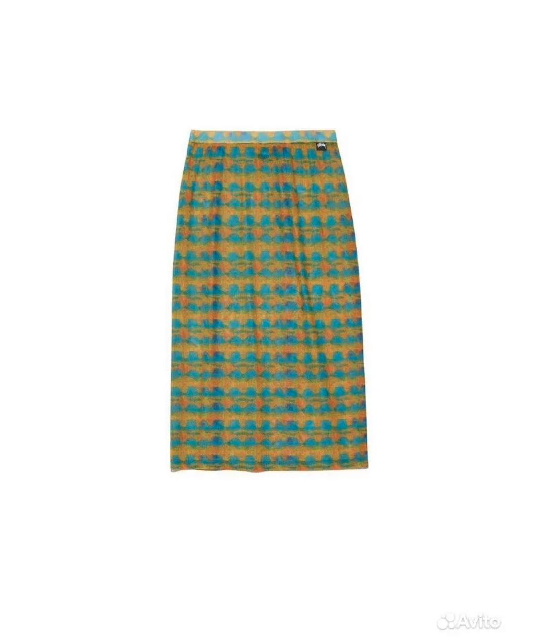 STUSSY Мульти полиэстеровая юбка миди, фото 4