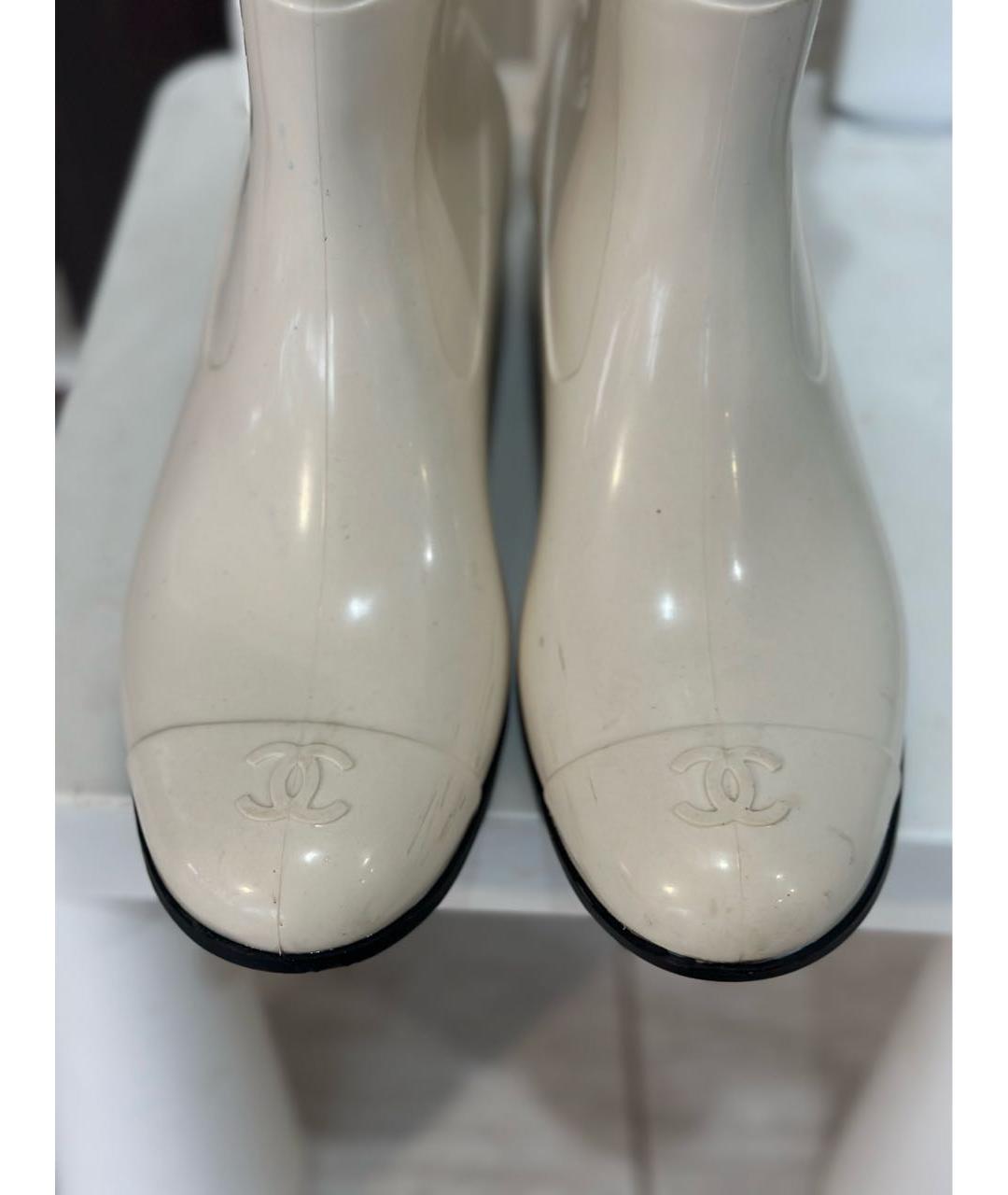 CHANEL Белые резиновые сапоги, фото 3
