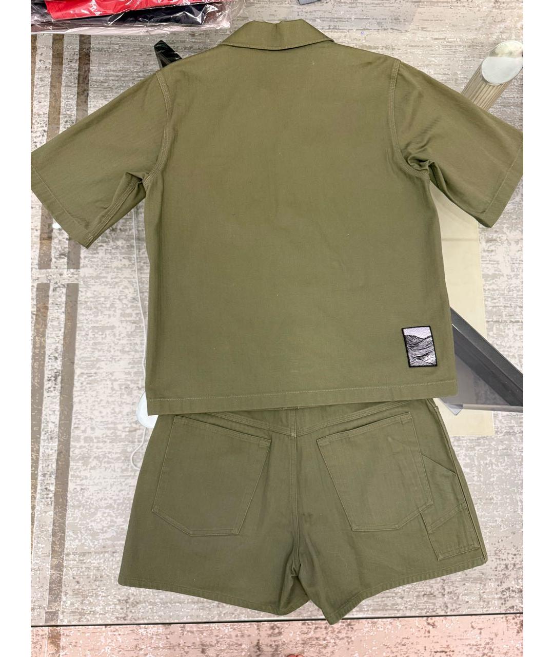 JIL SANDER Зеленый хлопковый костюм с брюками, фото 2