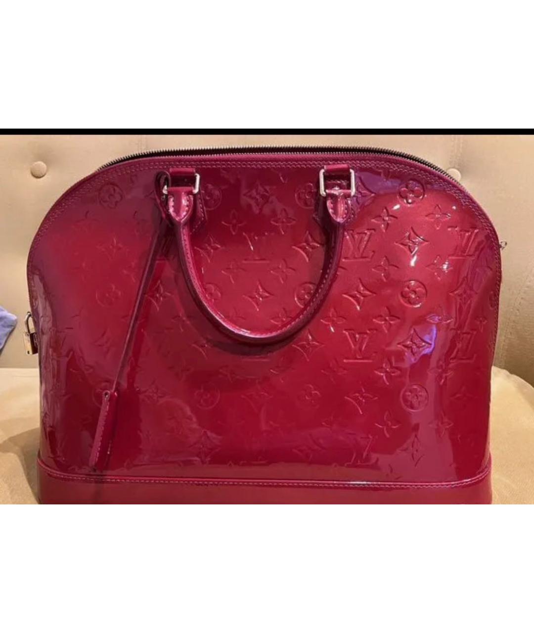 LOUIS VUITTON Красная сумка тоут из лакированной кожи, фото 8