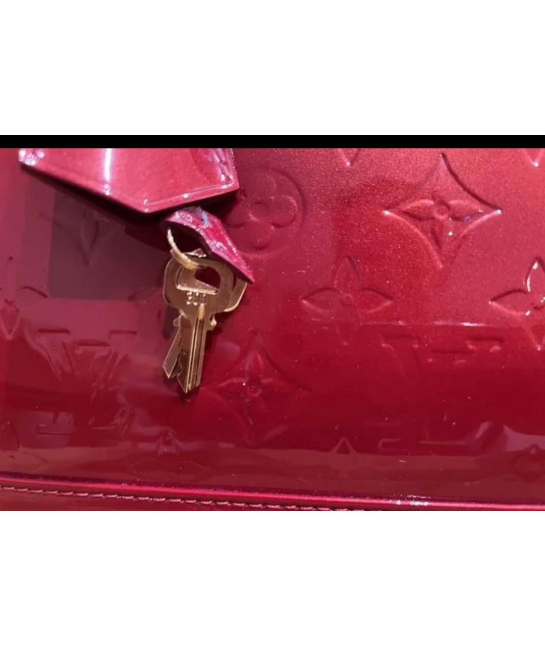 LOUIS VUITTON Красная сумка тоут из лакированной кожи, фото 6