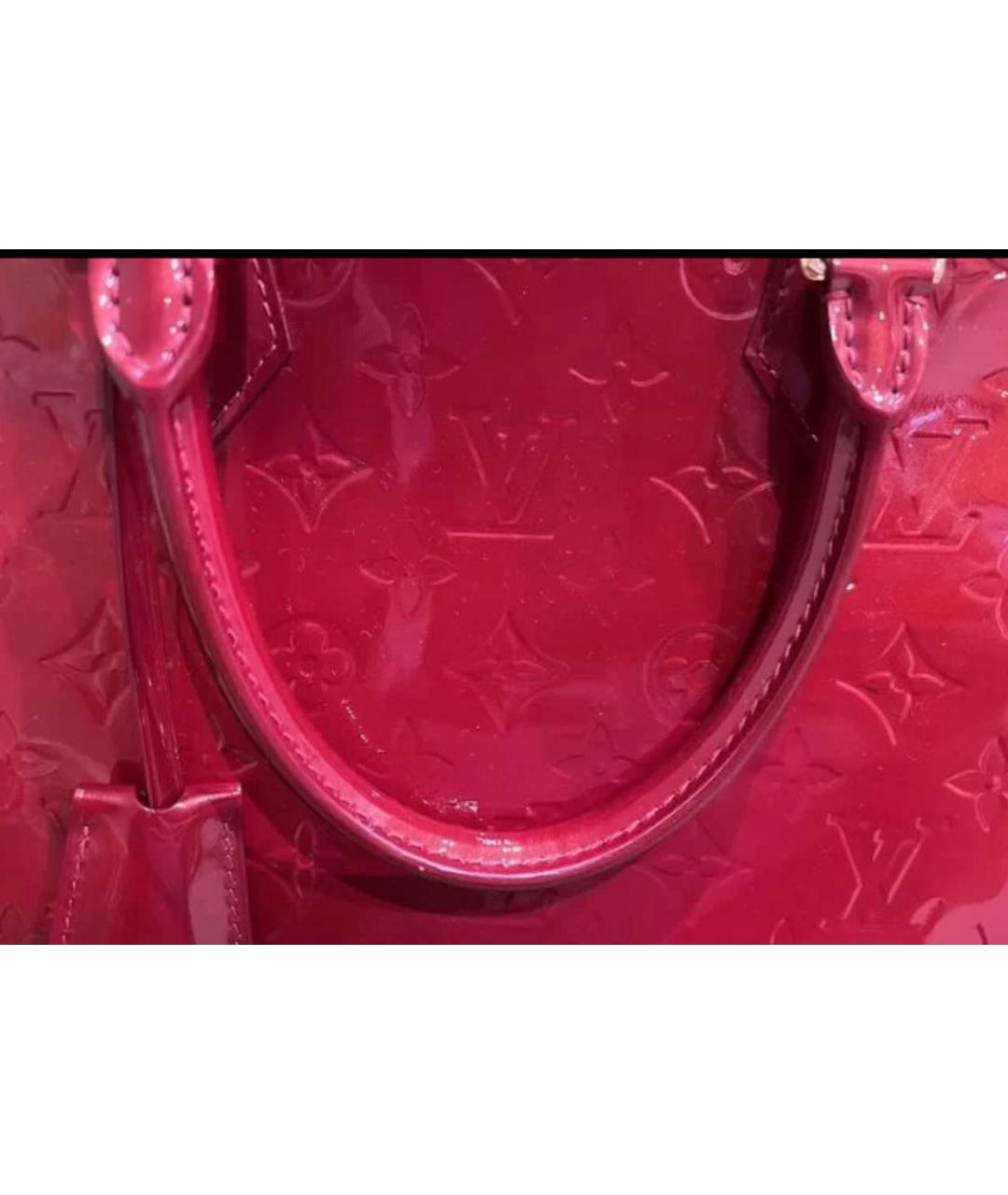 LOUIS VUITTON Красная сумка тоут из лакированной кожи, фото 4