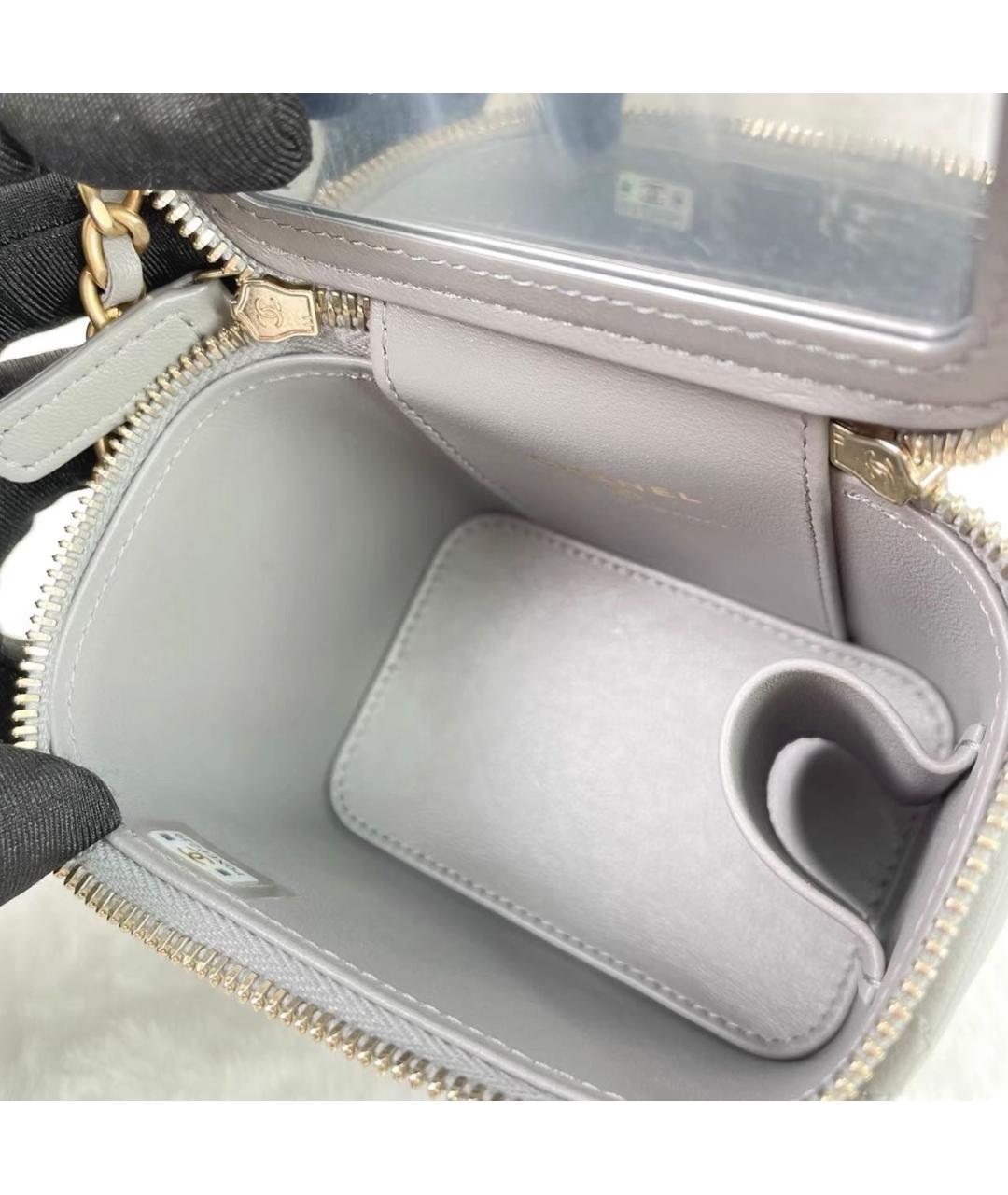 CHANEL Серая кожаная сумка через плечо, фото 6