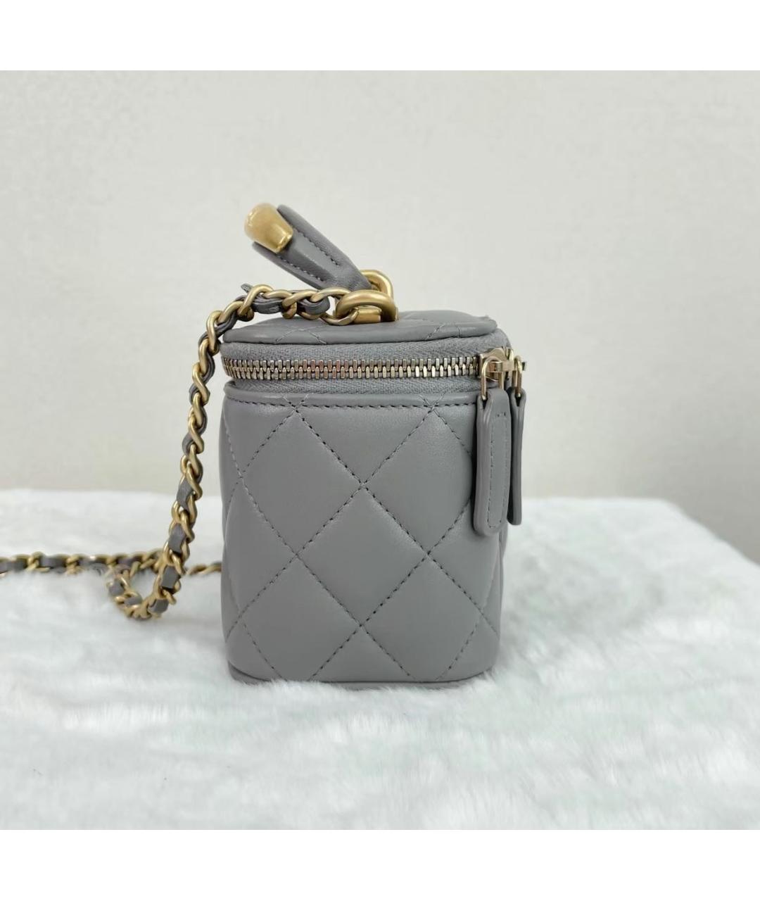 CHANEL Серая кожаная сумка через плечо, фото 5