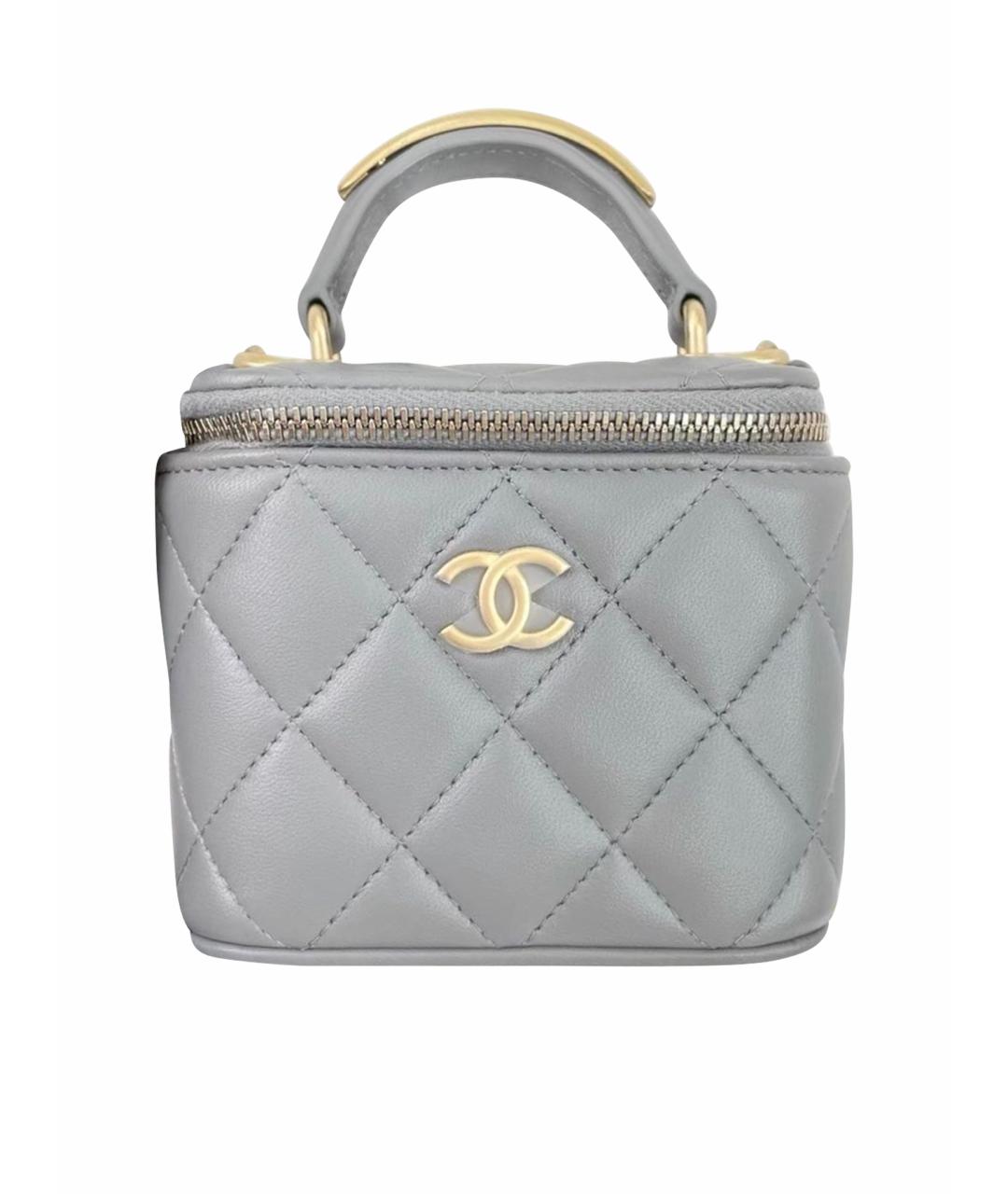 CHANEL Серая кожаная сумка через плечо, фото 1