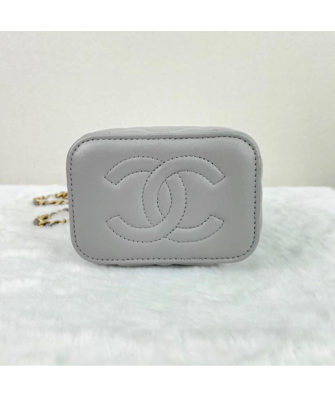 CHANEL Серая кожаная сумка через плечо, фото 3